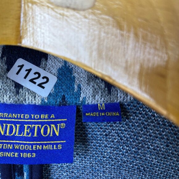 Pendleton Blazer Women's Medium Grandma Core Cotton Jacket‎ Argyle Diamond Blue - Picture 3 of 13